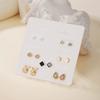 YANG&RH Fashion OL Pearl Heart-shaped Stud Earring Set E0111-1 Oil-Drip Metal Earrings Studs Niche and High-End