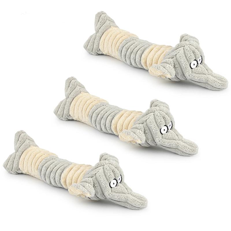 3pcs Set Elephant Dog Toy Plush Cow Teddy Bite Puppy Chew Squeak Pet Toy Supplies