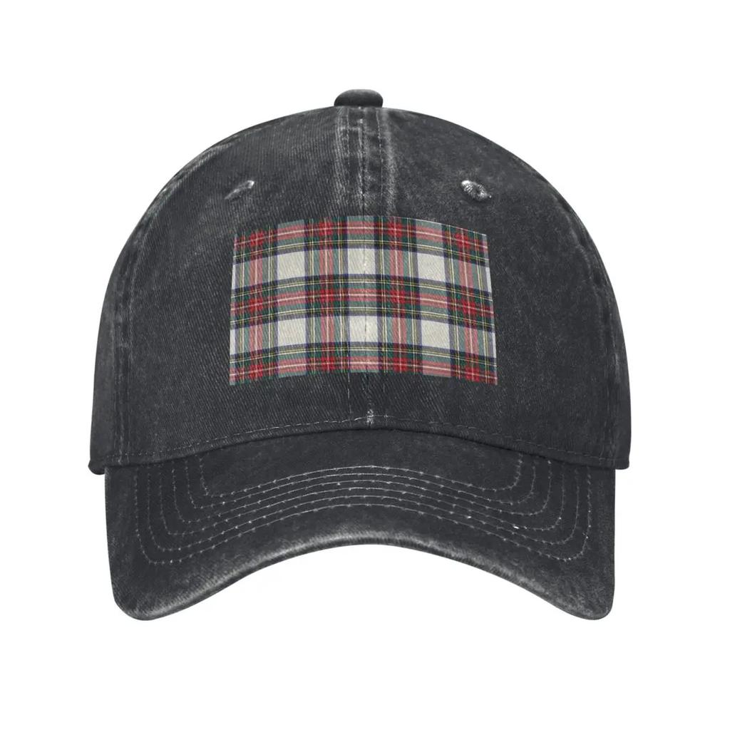 Stewart Dress Scottish Tartan Baseball Caps Fashion Denim Fabric Hats Outdoor Casquette Sports Baseball Cowboy Hat for Unisex Women