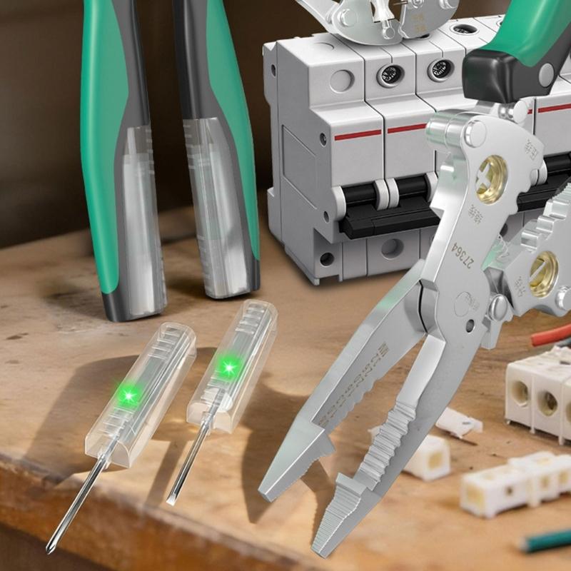 Collapsible Wire Stripping Pliers Multifunction Electrician Tool with Crimping Cutting and Wrench Features Foldable