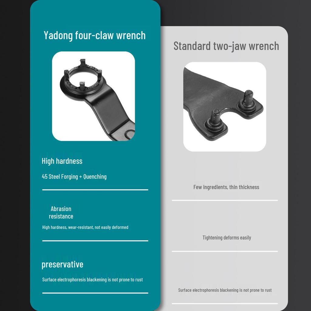Black Four-Jaw Adjustable Wrench for Angle Grinder Polishing Machine