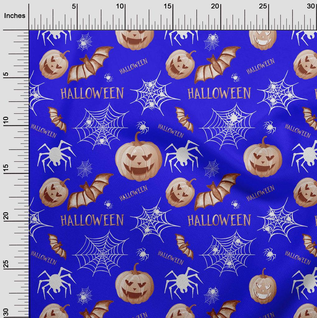 oneOone Bawełna Elastyczna Niebieska Tkanina Halloweenowa Tkanina do Szycia Na Metry Drukowana DIY Odzież Materiały do Szycia 40 Calowy