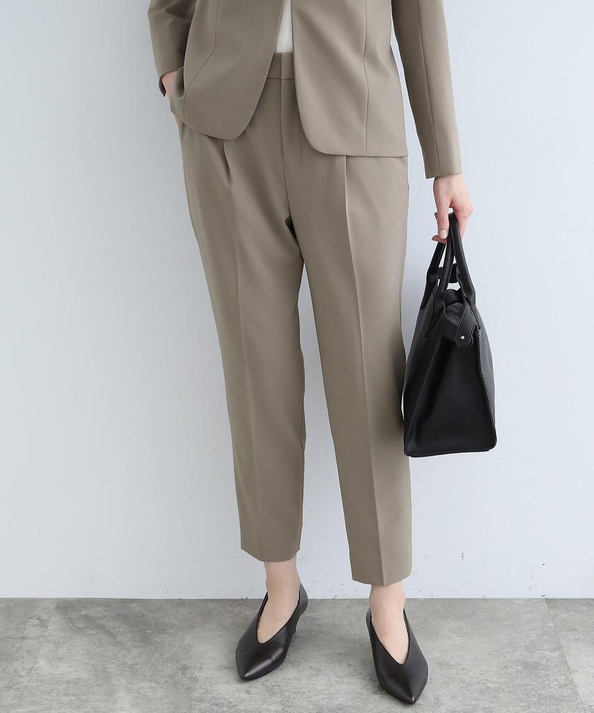 Pants Stretch tuck tapered pants 12761025 Greige 15 [Indivi] (single item) [Standard suit/washable/UV care] Women's (050) (3L)