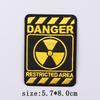Warning Embroidery Patch Iron On Patches For Clothing Danger Prohibit Sign Embroidered Patches For Clothes Nuclear Marker Badges
