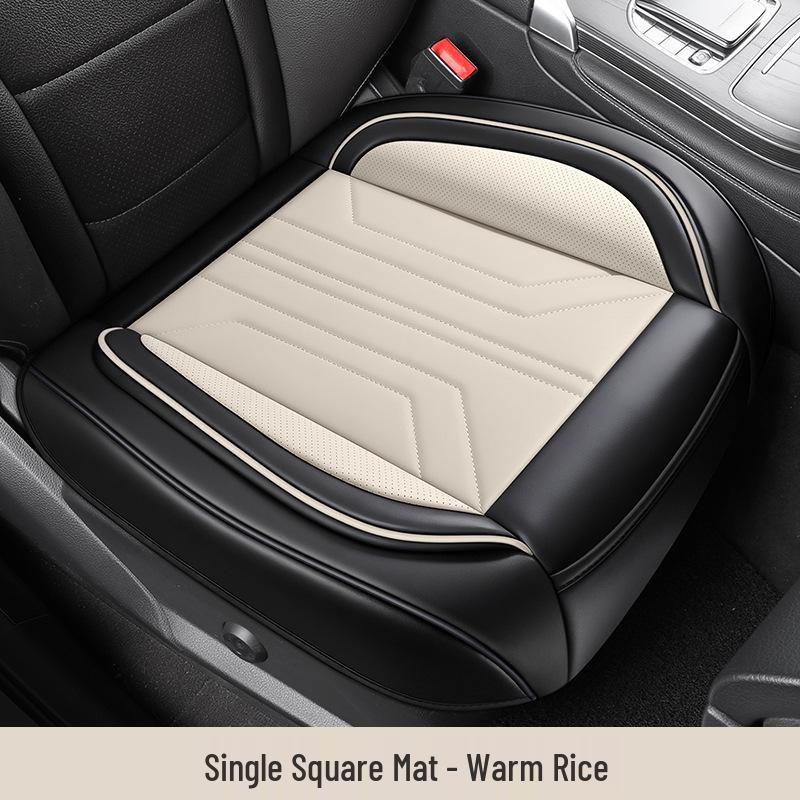 Universal All-Season Leather Car Seat Cushion for SUVs, Off-Road, Sedans, and Trucks