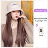 Fisherman's Wig Cap Høytemperatur Syntetisk Langt rett hår Mote Høst Vinter Hårforlengelse