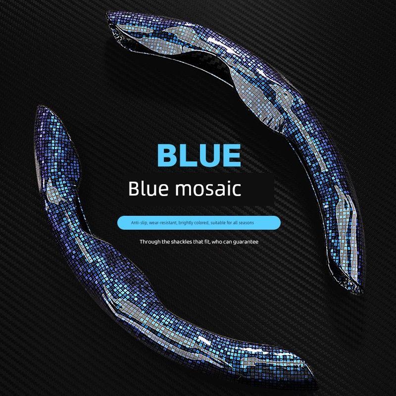Car Steering Wheel Cover Ultra-Thin Luxury High end Colorful Mosaic Four Seasons Universal Non-Slip Card Handle Cover for Men and Women
