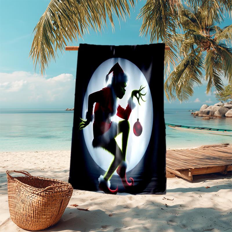 Christmas Gift Oscar Comedy Movie How the Grinch Stole Christmas soft beach towel outdoor camping vacation swinging beach scarf decorative blanket B2