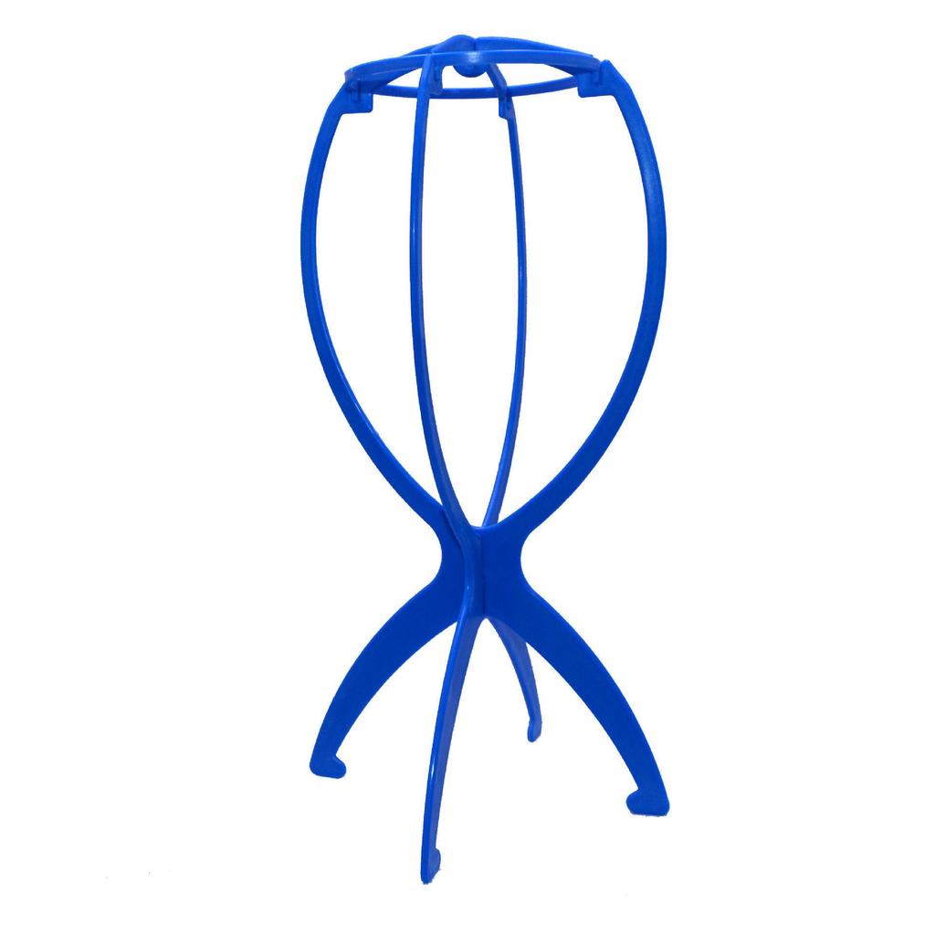 Barber Shop Folding Wig Stand - Plastic Hair Support Tool & Head Cover Holder