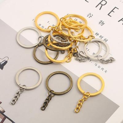 10Pcs Key Chain Key Ring Long Round Split Keyrings Keychain Jewelry Making