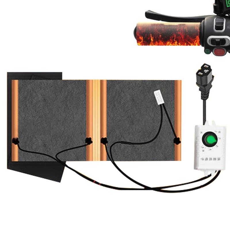 48V Universal Motorcycle Heated Hand Grips Waterproof Thermal E-bike  Handlebar Heater Warmer Kit Motorcycle Accessories