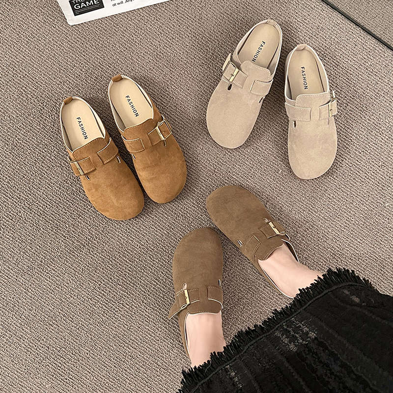 Fashion Shoes Woman's Slippers Cover Toe Slides Loafers 2025 Retro Spring Shoes Ladies' Slippers Cover Toe Slipers Women Loafers 2025 Sl