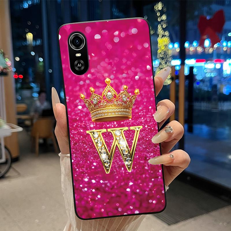 Superior Fashion Couple Soft Silicone Black Phone Case For ZTE Blade A31 Case Shockproof Crown Letter Pattern Shell