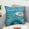 Summer Pool Oil Art Pillow Case For Car Sofa Decorative Home Double-sided Print Plush Square Throw Pillow Cushion Cover