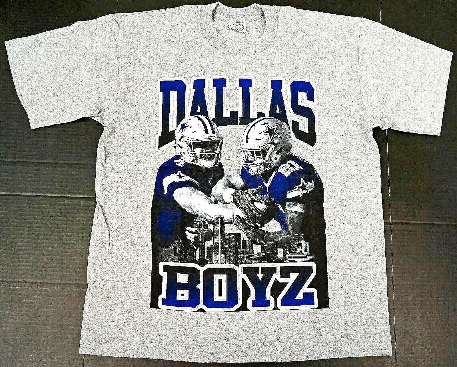 COWBOYS T-shirt Dallas Boyz Texas Football Dak Zeke Tee Men s 4XL Gray New S
