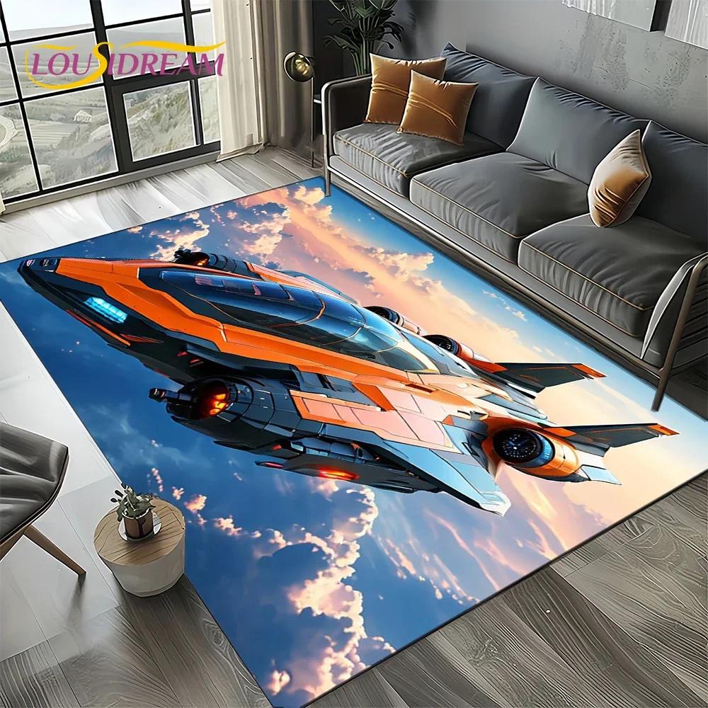 

27 Style New Space Spitfire Aircraft Air Force Jet Fighter Cartoon Carpet Rug for Living Room Bedroom Sofa,Non-slip Floor Mat 40x60cm( 15x23in )