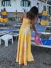 Gedruckt Party Lange Kleid Frauen Sommer Urlaub Strand Lose Weibliche Ärmellose Dame Abend Robe