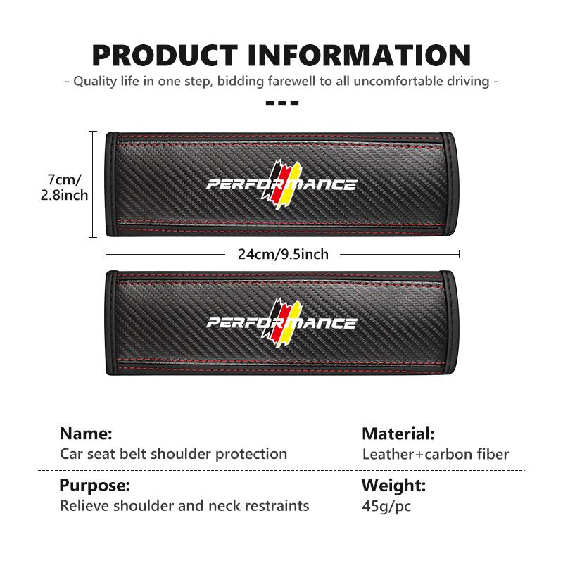 BBKN7 Car Seat Safety Belt Shoulder Breathable Protection Padding Pad For BMW Performance 1 3 5 7 Series M E93 F20 iX1 iX2 iX3 iX5 iX6
