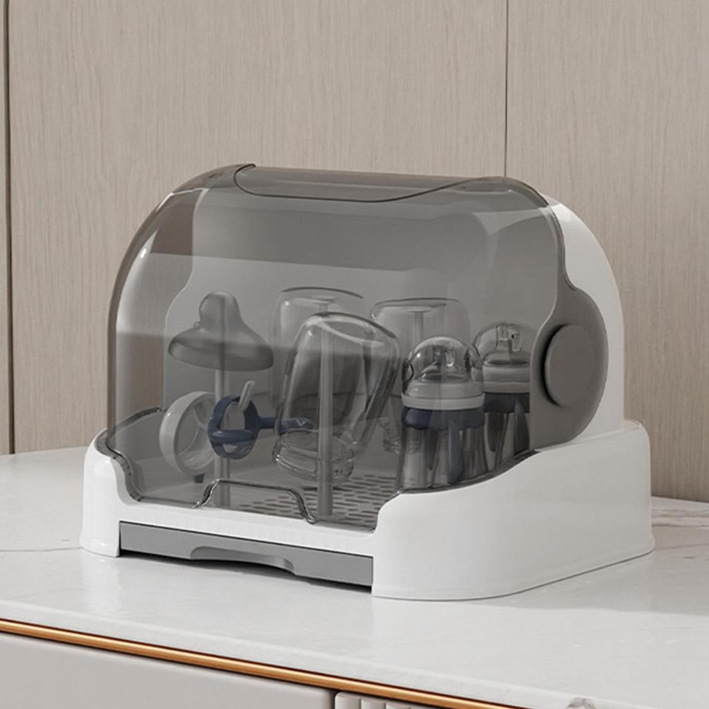 Baby Bottle Storage Organizer Large Baby Bottle Organizer with Cover Dust-Proof Containers for Pump Feeding Pantry Countertop