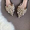 2024 Trend Pearl Ballet Flats Women Pumps Floors Shoes Without Heels Loafers Female Dress Moccasins Ladies Luxury Autumn Zapatos