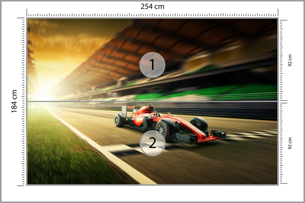 Photomural F1 Car On The Finish Line Structural Vinyl 254x184