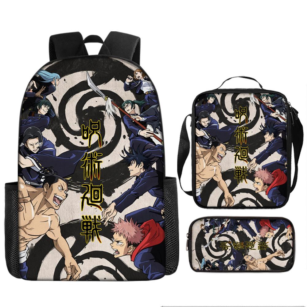 Spell Return Battle School Bag Elementary School Student Animation Backpack Large Capacity Three-piece Set