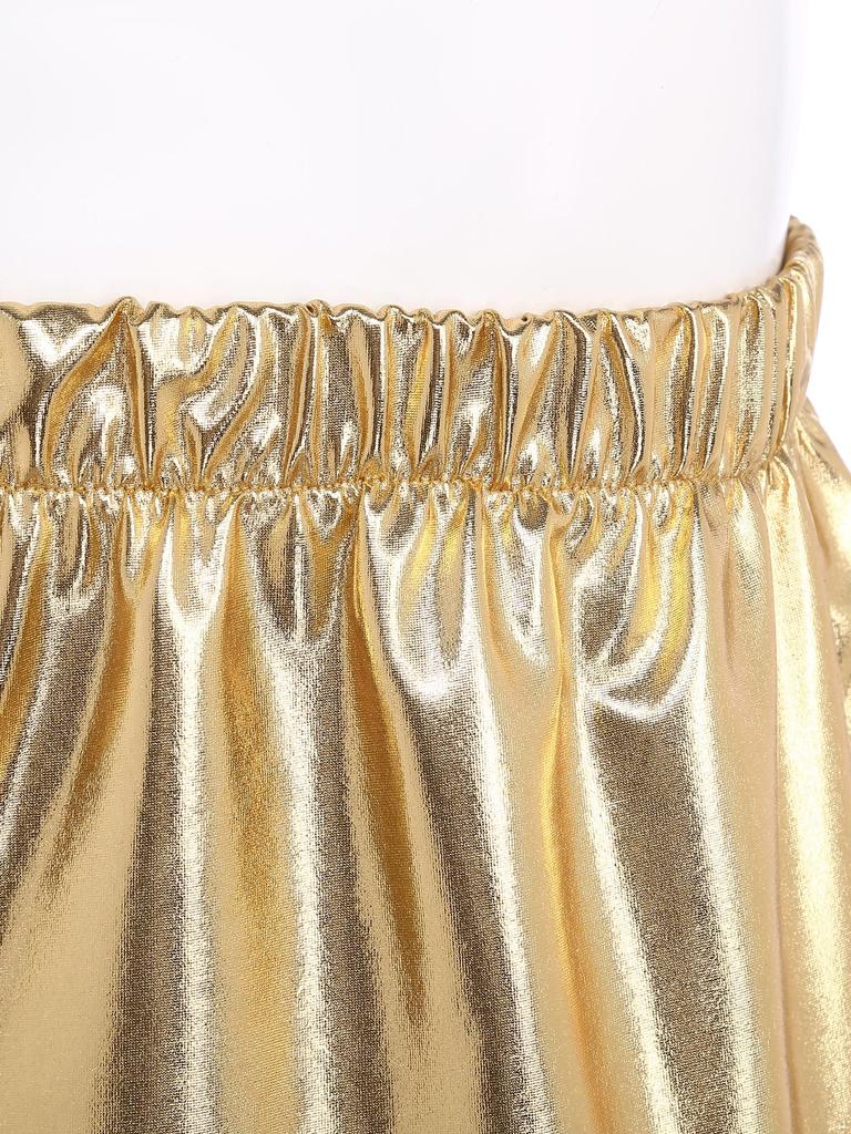Herren Metallic Jazz Dance Hosen Elastischer Bund Design Halloween Mottoparty Bühnenauftritt Hosen