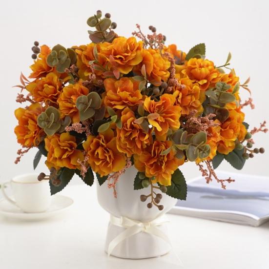 Artificial Flower Non-Fading No Watering Full of Vitality Decorate 5 Branches Exuberant