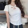 Neues Sommerdesign Kurzarm-T-Shirt für Damen und Sexy Hot Girls Reines Slim Basic-Oberteil