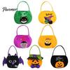 Cute Holiday Gift Bags Halloween Pumpkin Candy Bag, Cartoon Velvet Plush Treat Tote for Toddler Pouch Kids, Reusable Trick or Handbag, Party