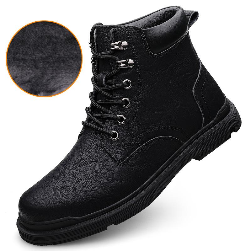 

Осенне-зимние ботинки Мартин большого размера, носки до колена, уличные рабочие ботинки, теплые кожаные ботинки для мужчин 45