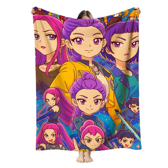 Hunter Girls Blanket Cozy Flannel Machine Washable Anime Throw Blanket Print Blanket for Kids Sofa Couch