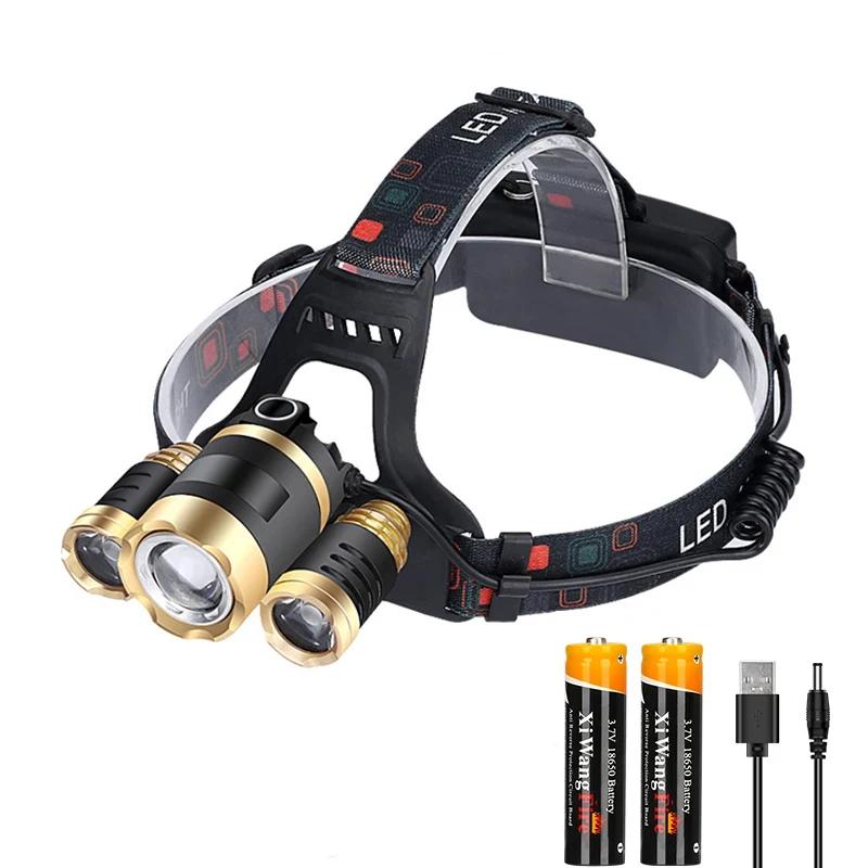 Multifunctional Outdoor Emergency Head Mounted Charging Strong Bald Light Waterproof Convenient Camping Fishing Flashlight