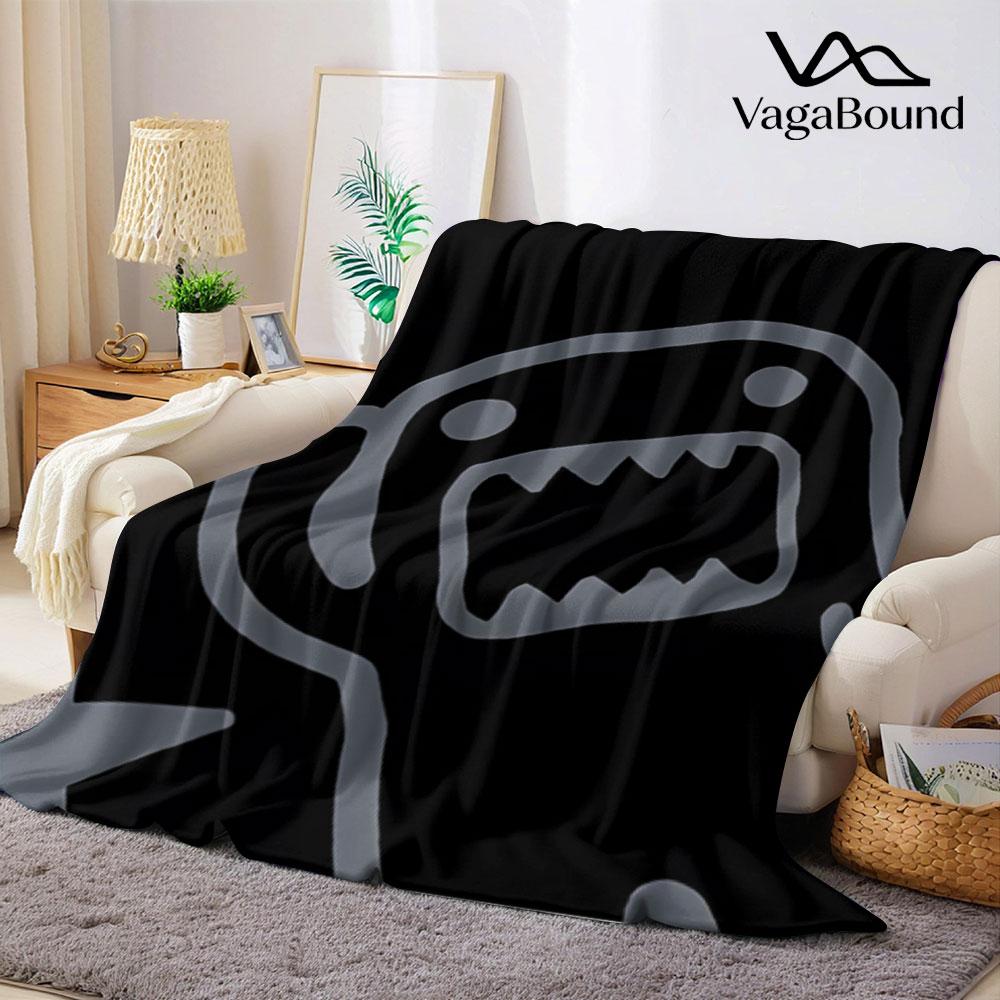 Doodle Monster Flannel Blanket Perfect for Sofa Office Bed Travel Sleep Read Relax Camping Four Season Use