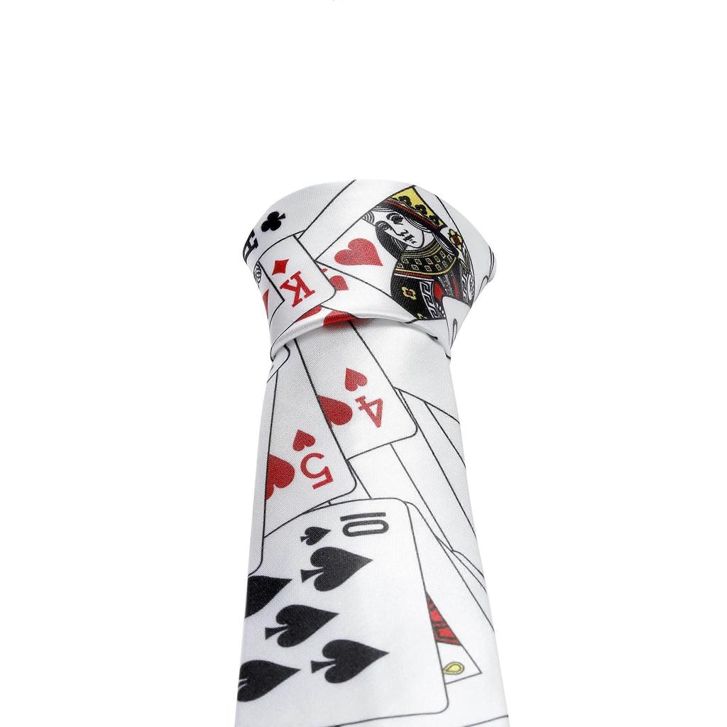 Mens Neck Tie Poker Playing Cards