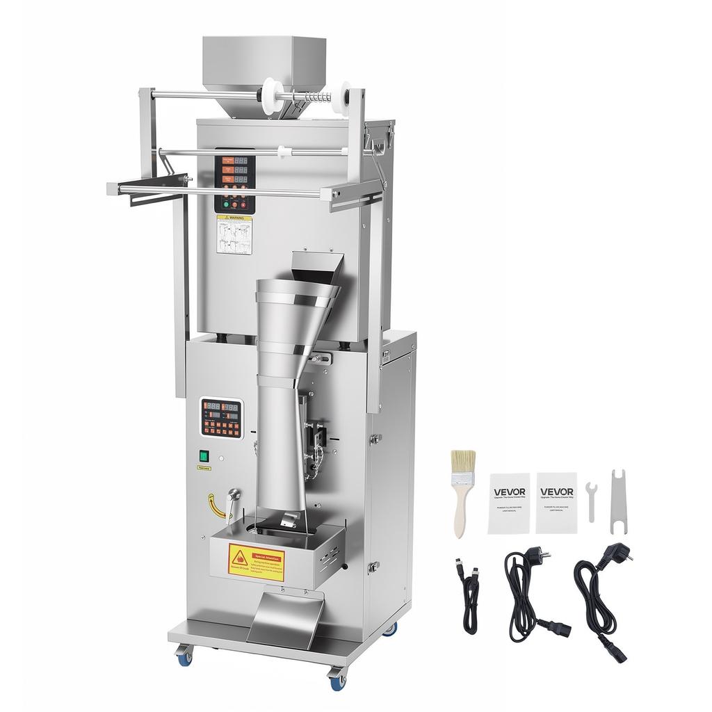 Powder Filling and Sealing Machine, 10-500g Automatic Particle Granule Packaging Machine, Stainless Steel, Intelligent Weighing Filling Sealing, for