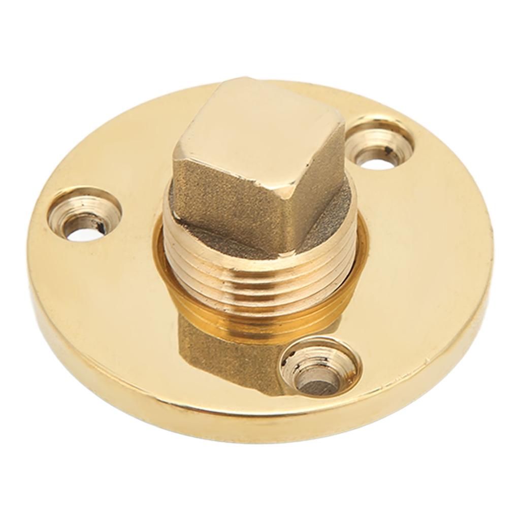 Marine Drain Plug Kit 25mm 1in Mounting Hole Bronze Mirror Polished for Fish Wells Ice Chests Yacht