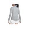 Nike Solid Color Logo Half-Zip High Neck Long Sleeve T-Shirt Women Tops Smoke-Gray CU3220-084