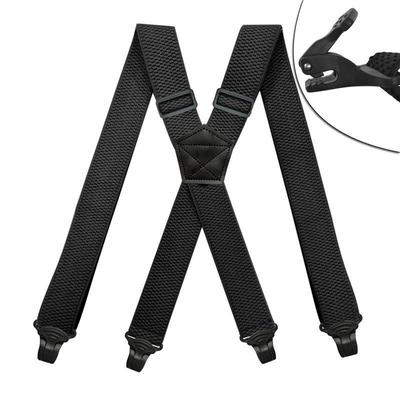 Bretelles de travail robustes pour hommes, 3.8cm de large, dos en X, 4 fermoirs à pince en plastique, élastiques réglables, bretelles pour pantalons, ceinture, 1 pièce