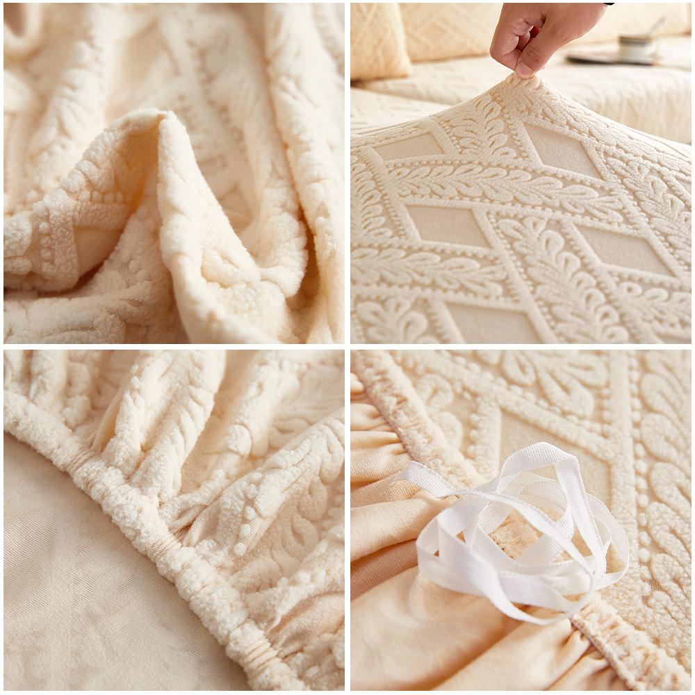 Jacquard Stretch Sofa Seat Cover Living Solid Color Sofa Cushion Cover Washable Spandex Furniture Protector L-Shaped Sofa Cover