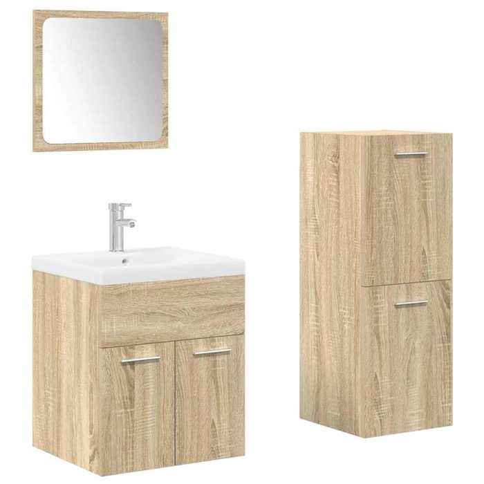 VidaXL Bathroom Furniture Set 4 Pcs Sonoma Oak, Bathroom Cabinet, Toilet Storage Cabinet, 3325026