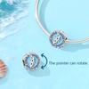 925 Silver Compass Charms Beads Sparkling CZ Zircon Dangle Fit Original Bracelet DIY For Women Travel Jewelry Gifts