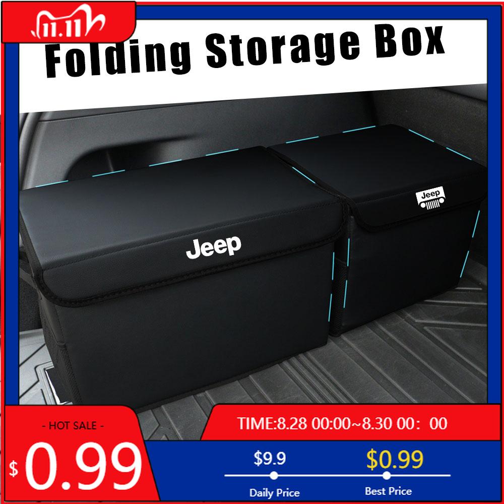 Getränkehalter Große Kofferraum-Aufbewahrungsbox Weicher Filz-Organizer Zubehör für Jeep Grand Cherokee Wrangler Renegade Compass Patriot