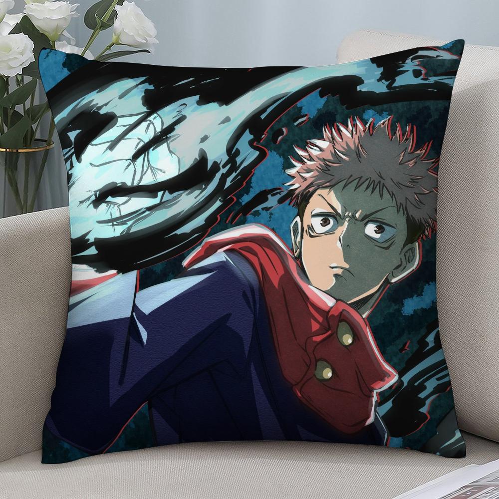 J-Jujutsu Kaisen Ryomen Sukunas Pillow Case Short Plush Pillow Covers Sofa Decor Gift Home Double-Sided Printing Cushion Cover