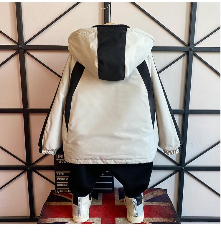 Boys' 2025 Stylish Detachable Outerwear: Cotton-Padded Spring & Autumn Jacket