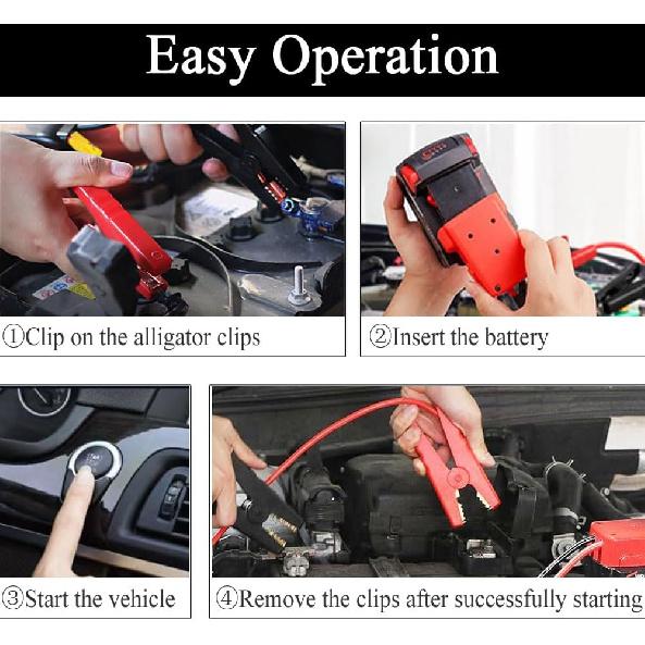 Jumper Cables With Adapter Compatible With Mil.Waukee M18 18V Battery Jumper Starter, Automotive Booster Cables 2Ft 8AWG Cable Power Tool Line,