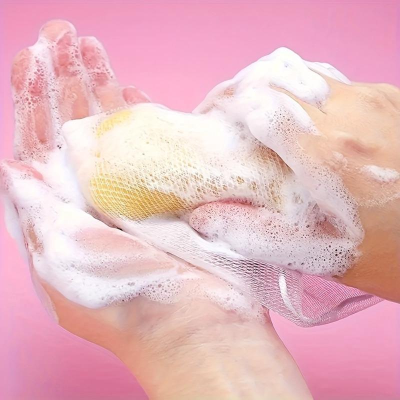 10/20pcs Soap Bubble Net Bags, Facial Cleanser Foam Net Soap Bags, Soap Net Bags, Storage Bags with Drawstring Rack