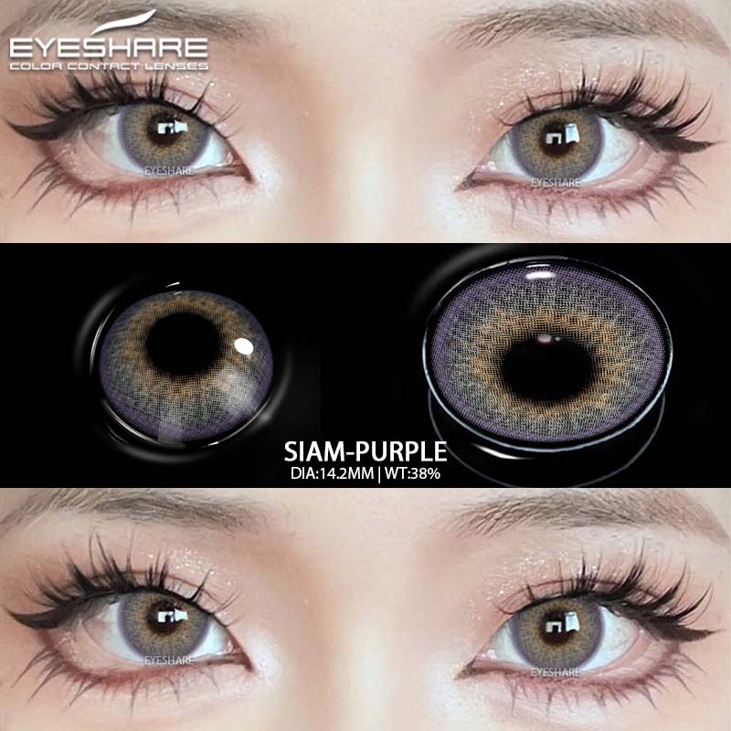 Цветные контактные линзы EYESHARE, светло-голубые линзы, коричневые натуральные линзы, розовые нежные линзы, серые линзы, зеленые модные линзы, 1 пара 0
