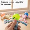 Dog Rope Chew Toy Squeaky Spiky Ball Cotton Rope Puppy Teething Toy Interactive Tug-of-War Toy Toy for Small And Medium Dogs Teeth Cleaning