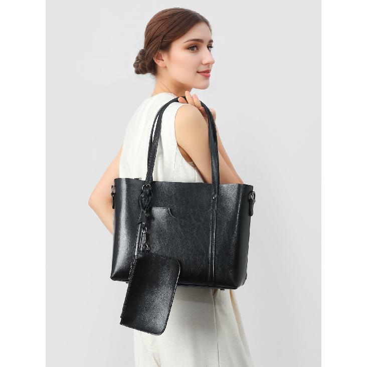 Large Capacity High-End New Trendy Korean Version Versatile Tote Bag Laptop Bag Single Shoulder Commuter Genuine Leather Women's Bag